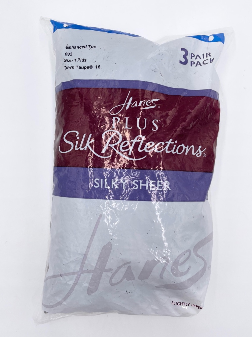 NEW Hanes 1 Plus Silk Reflections Silky Sheer Control Top Pantyhose Taupe 3 Pair